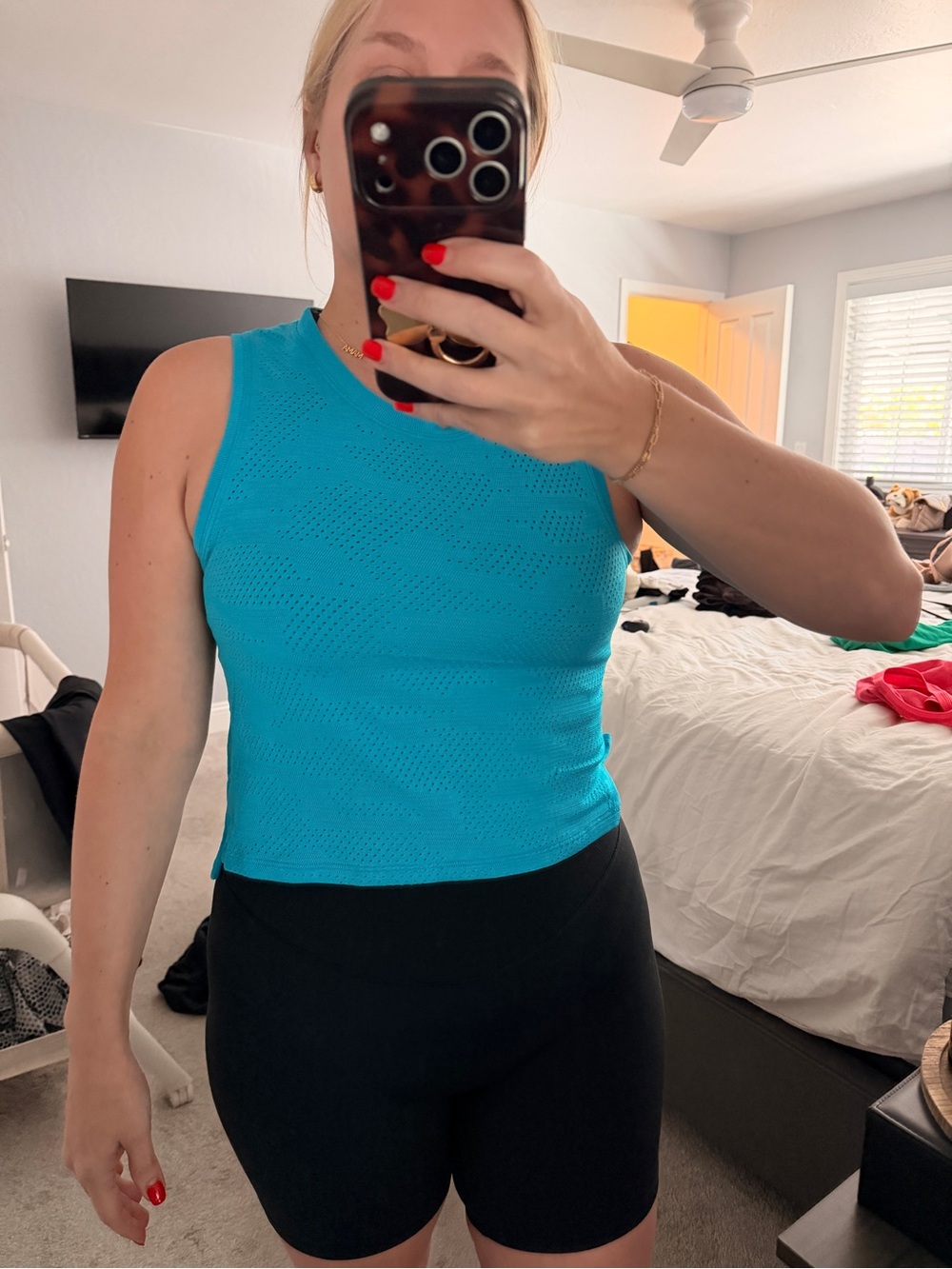 lululemon athletica Bright Turquoise Textured Tank